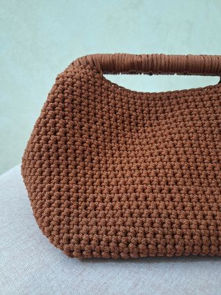 Borsa uncinetto marrone