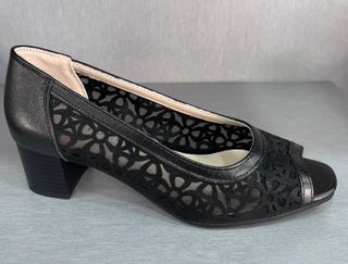 Zapatos negros abiertos tacón bajo 37-38-39