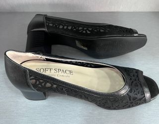 Zapatos negros abiertos tacón bajo 37-38-39