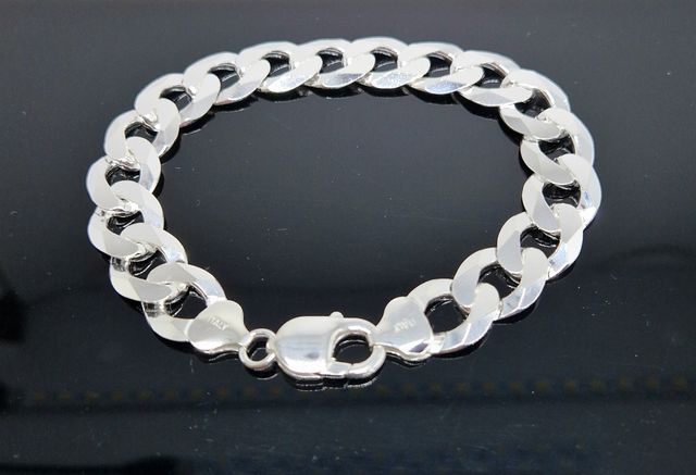 Pulsera de plata - Cadena barbada