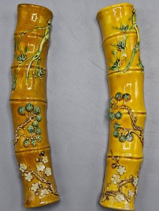 Soportes pinceles bambú porcelana esmaltada