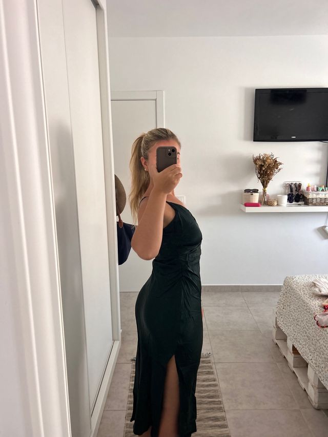 Vestido midi Zara verde zara