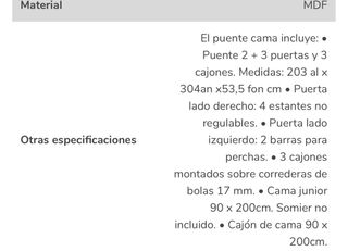 Mueble dormitorio infantil blanco y beige