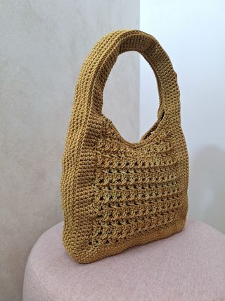 Borsa uncinetto color oliva