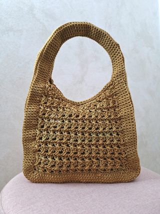 Borsa uncinetto color oliva