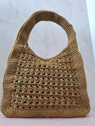 Borsa uncinetto color oliva