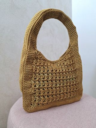 Borsa uncinetto color oliva