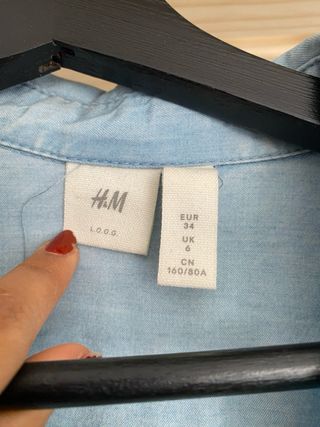 Camisa vaquera azul claro manga larga
