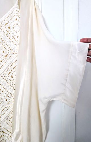 Vestido crochet blanco + kimono talla S