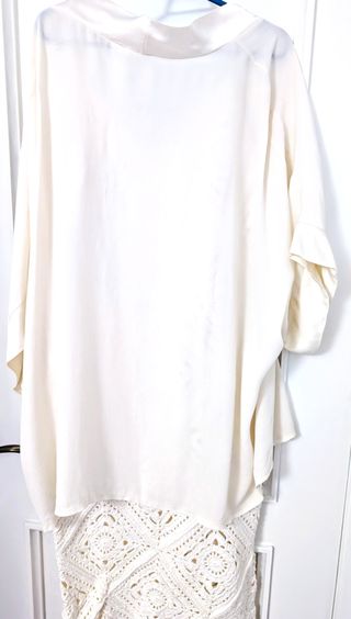 Vestido crochet blanco + kimono talla S