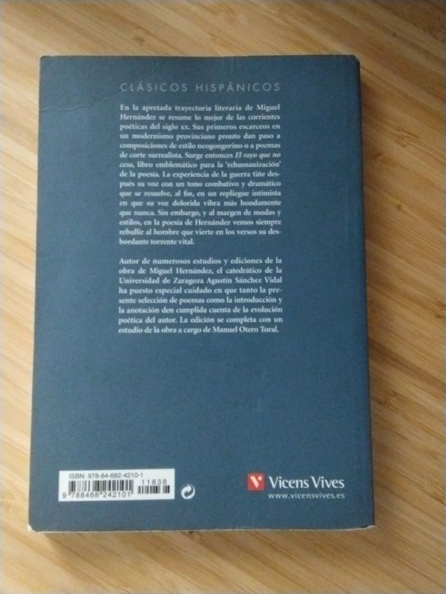 ANTOLOGIA POETICA MIGUEL HERNANDEZ N/E