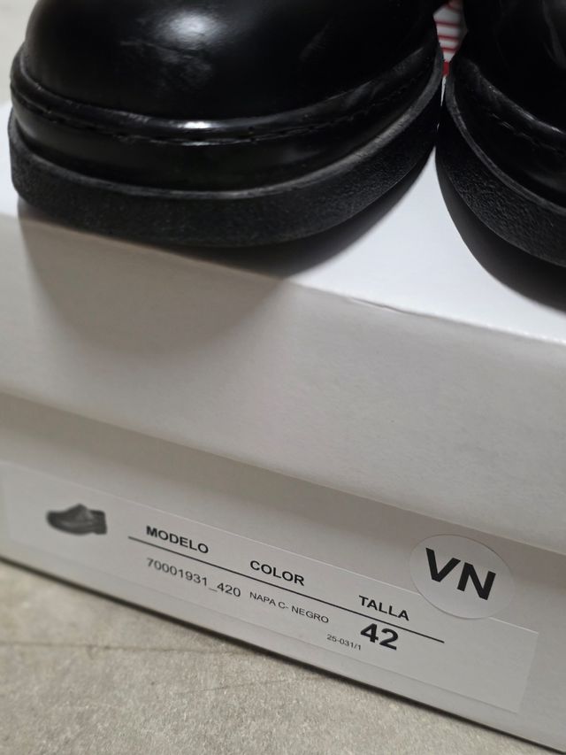 Zapatos Piel Napa Negro - Talla 42