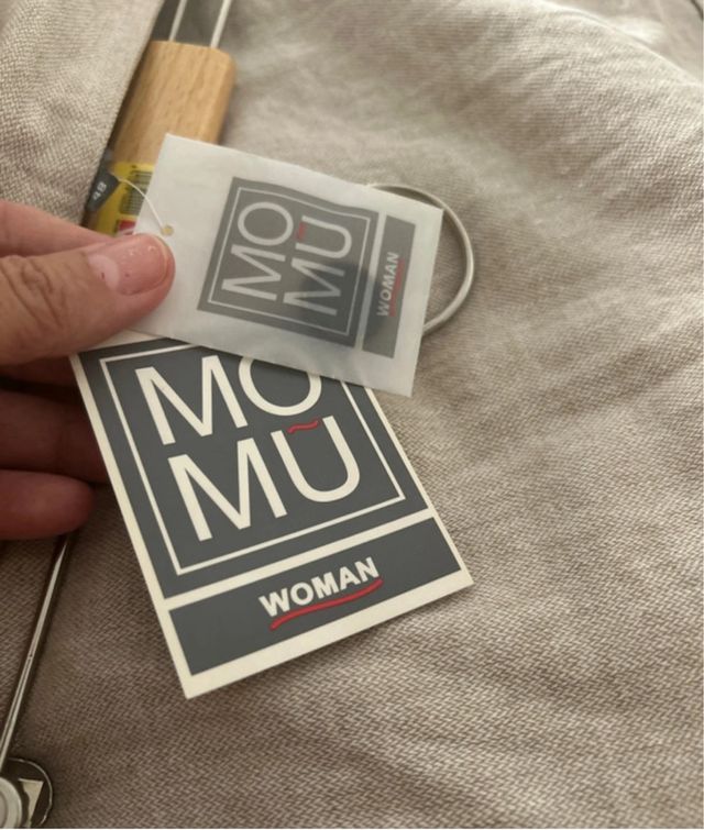 Falda beige lino rodilla