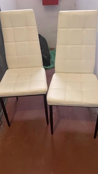 2 Sillas Ikea Blancas - Piel Sintética