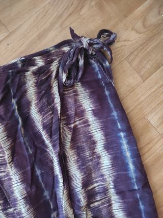 Falda larga marrón y morada