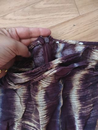 Falda larga marrón y morada