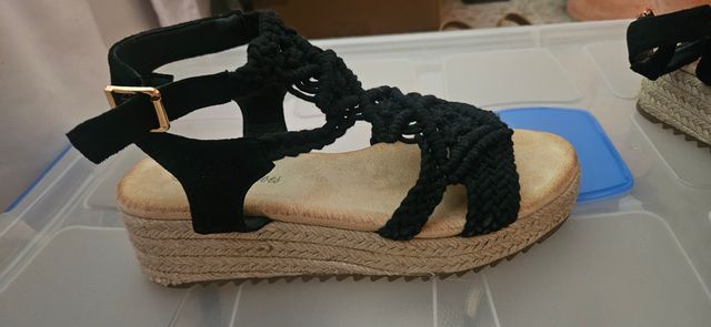 Sandalias cuña negras Melody nº38