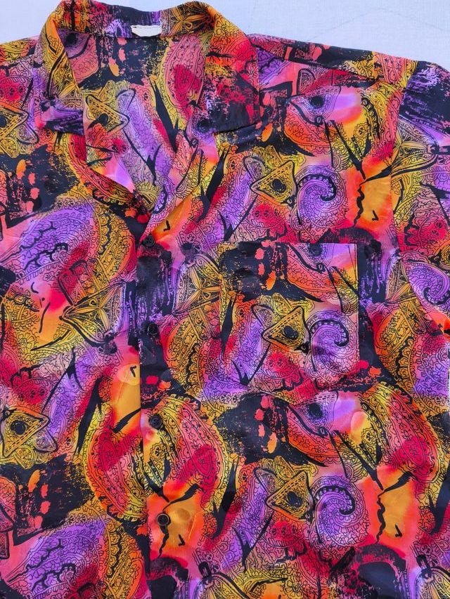 Camisa Vintage | Laranja e Roxa