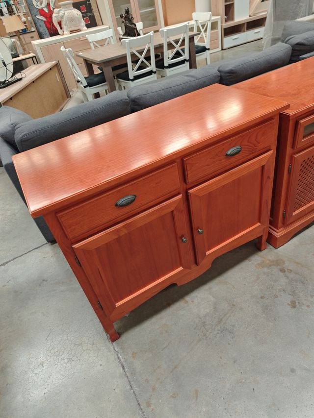 Mesa centro y mueble TV madera