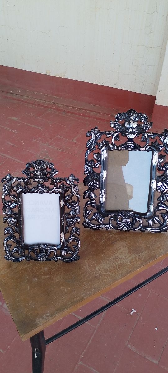 Molduras Vintage l preto prata