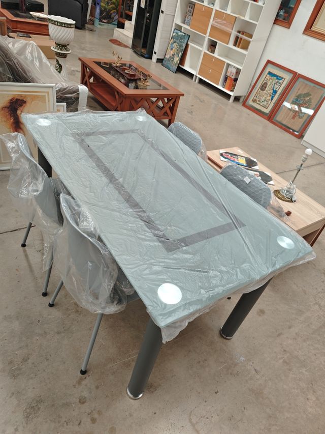 Mesa comedor cristal moderna