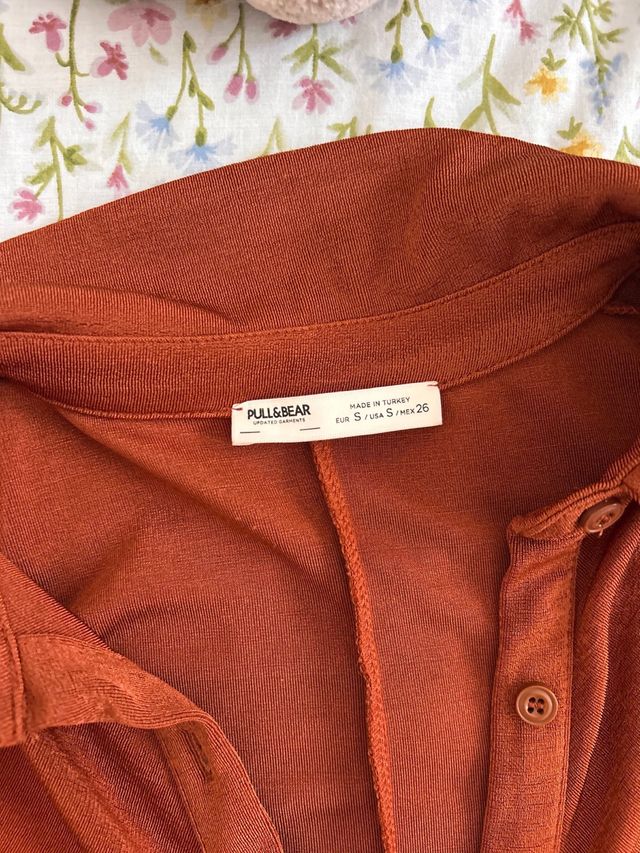 Vestido marrón fruncido talla S