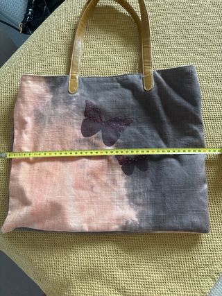 Bolso Desigual - Tela Rosa y Gris