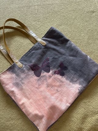 Bolso Desigual - Tela Rosa y Gris