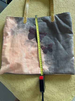 Bolso Desigual - Tela Rosa y Gris