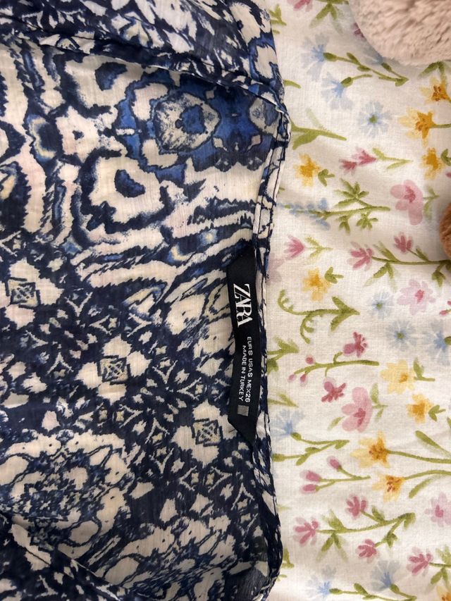 Vestido Zara azul estampado