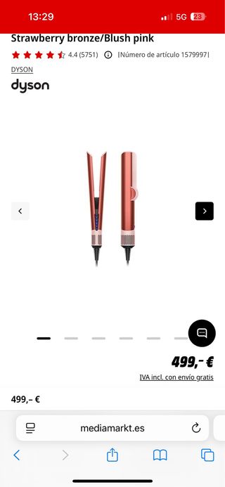 Plancha Dyson Airwrap - Rosa