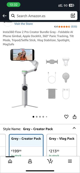 Insta360 Flow Pro - Estabilizador AI