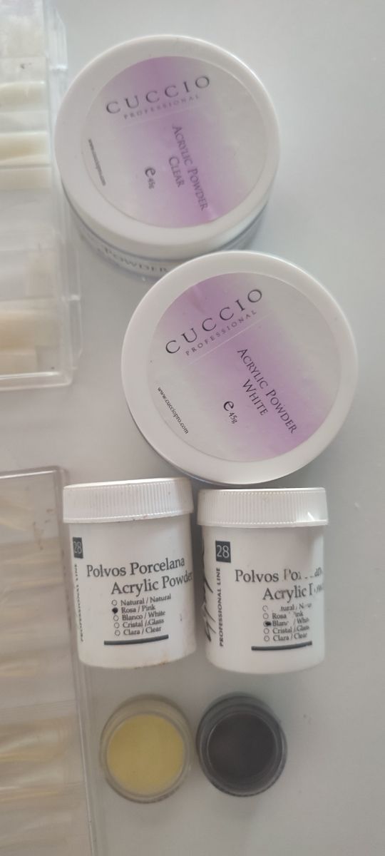 Tips Uñas, polvo uñas porcelana