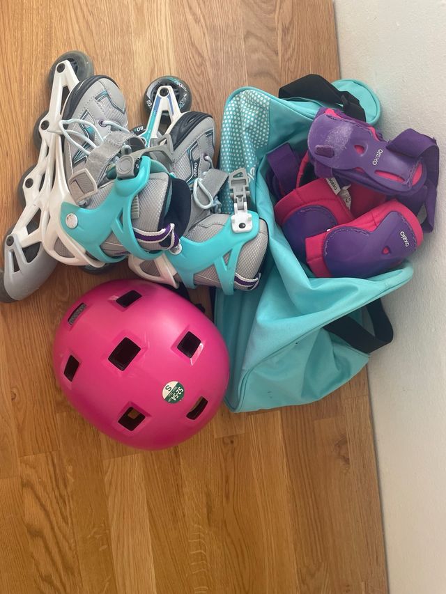 Patines infantiles + protecciones+bolsa