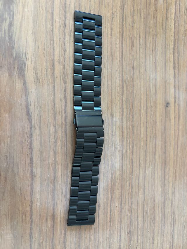 Correa reloj acero negra 24mm