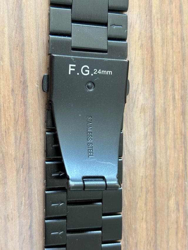 Correa reloj acero negra 24mm