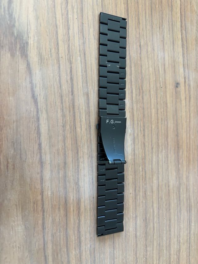 Correa reloj acero negra 24mm