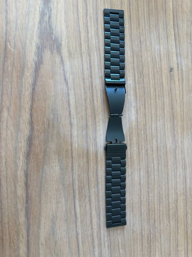 Correa reloj acero negra 24mm