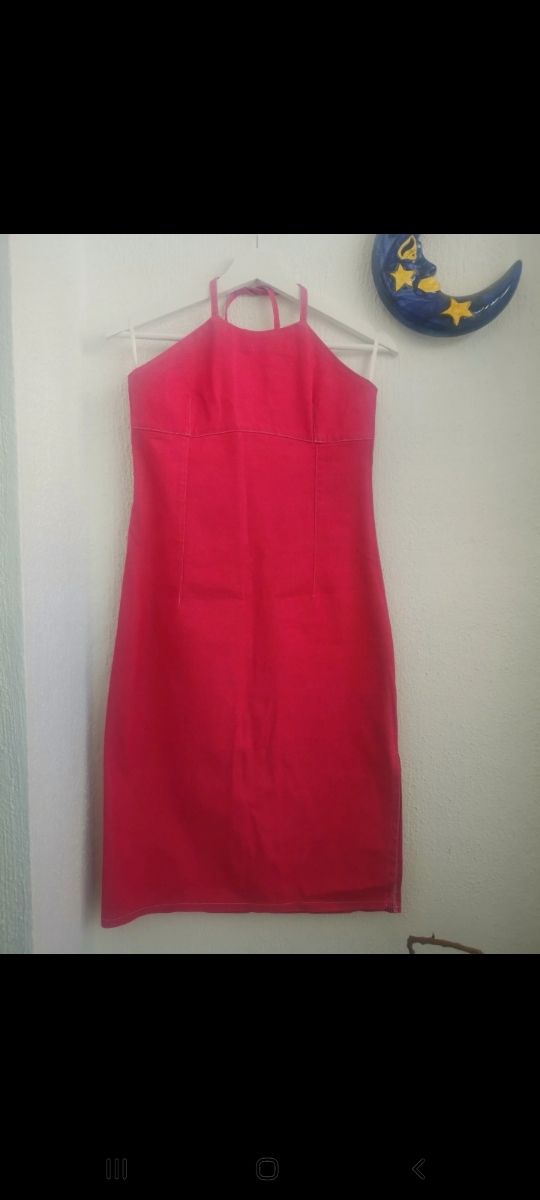 Vestido vaquero fucsia - Talla L