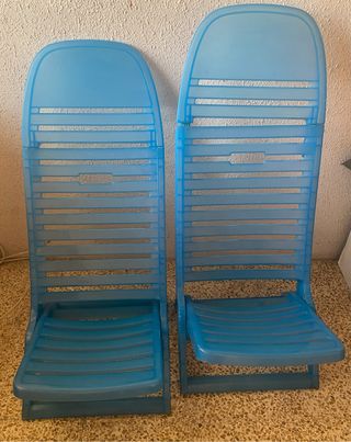 2 Sillas Plegables Playa - Azul