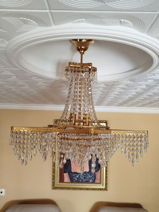 Lampara Cristal Swarovski bañada en oro