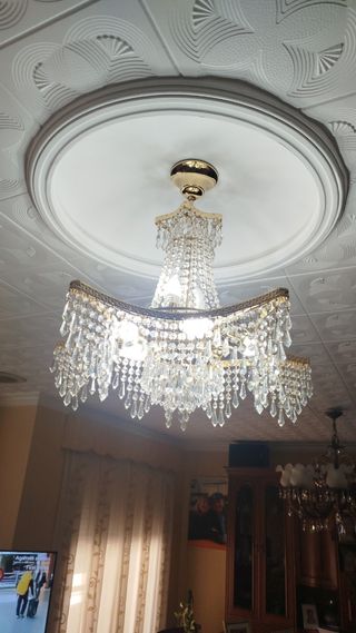 Lampara Cristal Swarovski bañada en oro