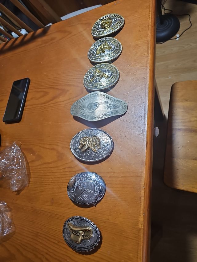 7 Hebillas Vaqueras Doradas/Plateadas