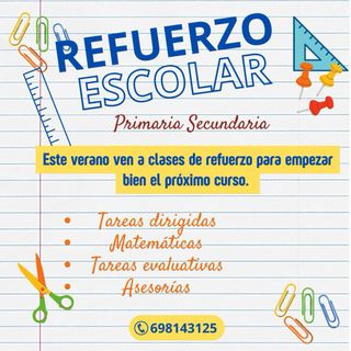 Refuerzo escolar verano: Primaria y secundaria