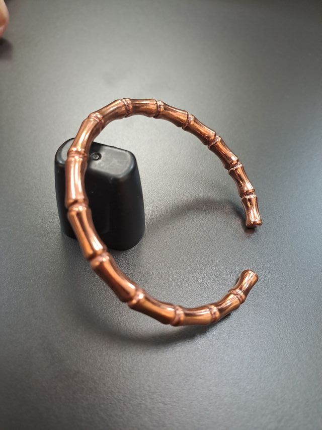 Pulsera bambú cobre dorada nueva