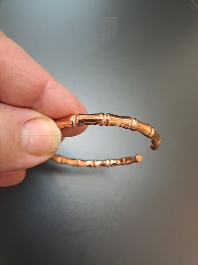 Pulsera bambú cobre dorada nueva