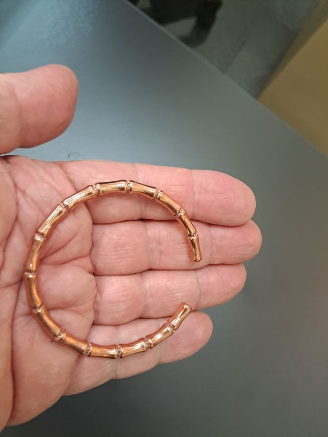 Pulsera bambú cobre dorada nueva