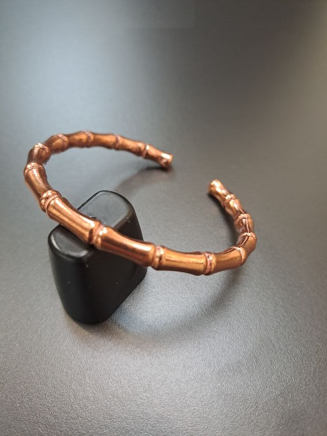 Pulsera bambú cobre dorada nueva