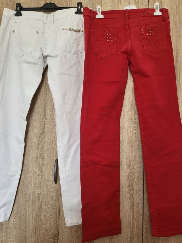2 Pantalones ML DENIM - Rojos y Blancos