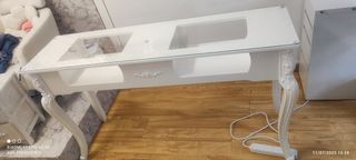 Mesa manicura blanca doble duo